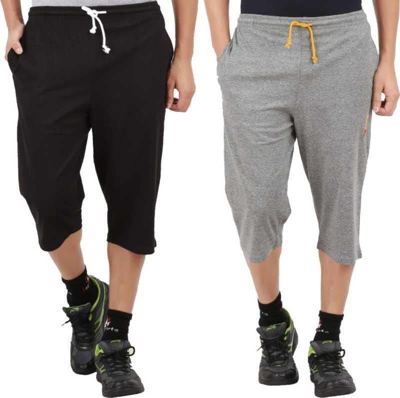 Image of Men's Regular Fit Cotton Three by Fourth, 3 /4, Man Capri, Capris, Three Quarter, Capri for Men, Printed, Running Shorts, Three Quarte Pack of 2