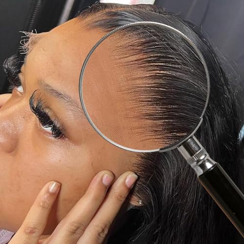 Beluck 13x6 Full Frontal Skinlike Real HD Lace Front Wigs Human Hair Invisible 0.1mm Ultra-thin HD Lace Frayed Ends Pre Plucked Tiny Knots 200 Density Body Wave HD Lace Front Wigs For Women 22 Inch