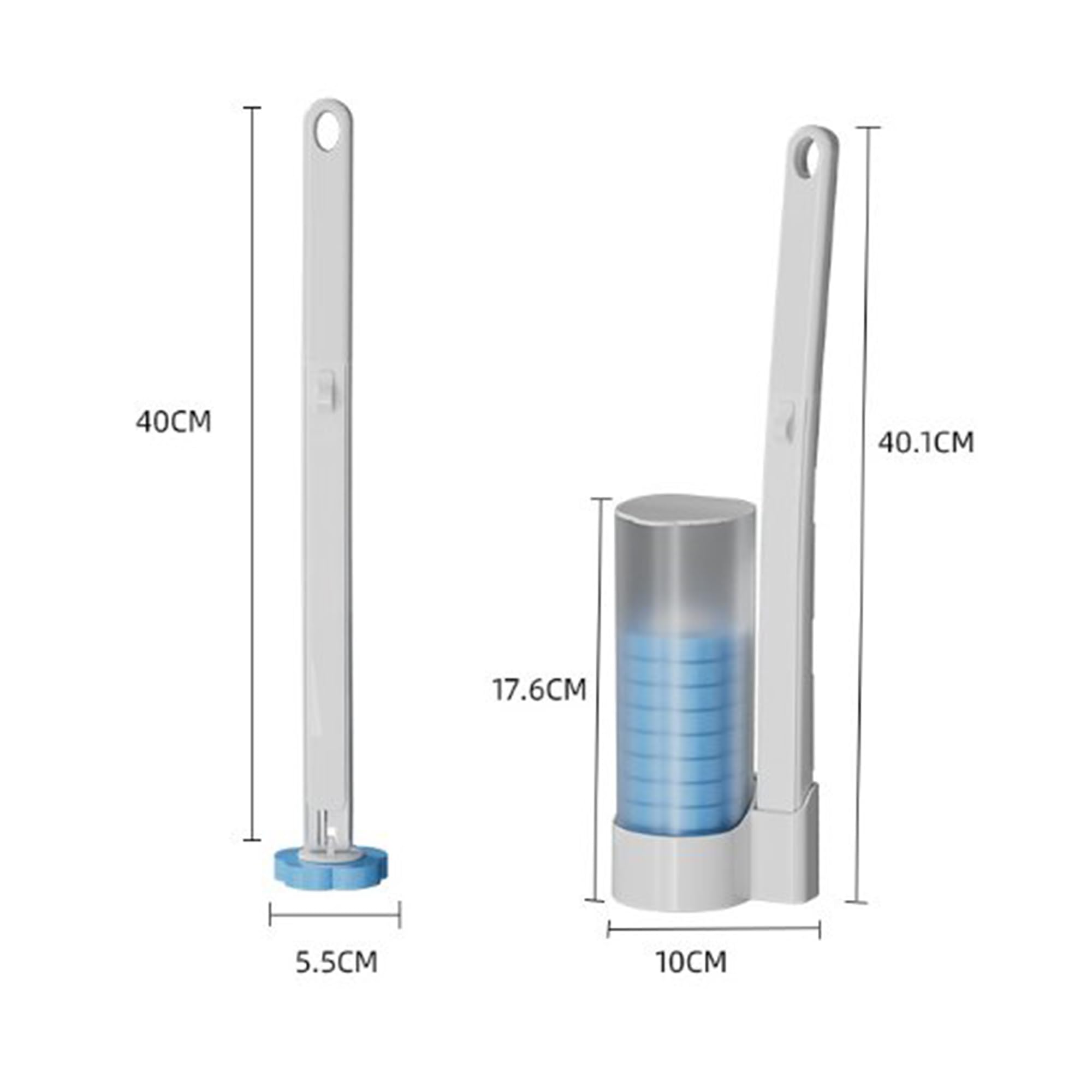 SUQ Kit Nettoyage Toilettes Jetable - 24 Bâtons 3 Parfums - Brosse éponge Rotative - Système Hygiénique