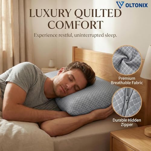 Image of Blairmore Memory Foam Pillow,nek Pillow,Orthopedic Memory Foam Pillows Supports Neck Pain and Shoulder Pain for Sleeping, Ergonomic Cervical Pillow (Grey)