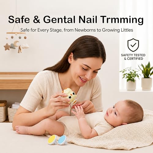 Image of Uonibaby by StarAndDaisy Baby Nail Trimmer, Baby Nail Cutter New Born 0-12 Months with 3 Filer Adjustment Electric Baby Nail Cutter, Safe Grooming /Nail Kit for Infant & Toddler - (Owl Assort)