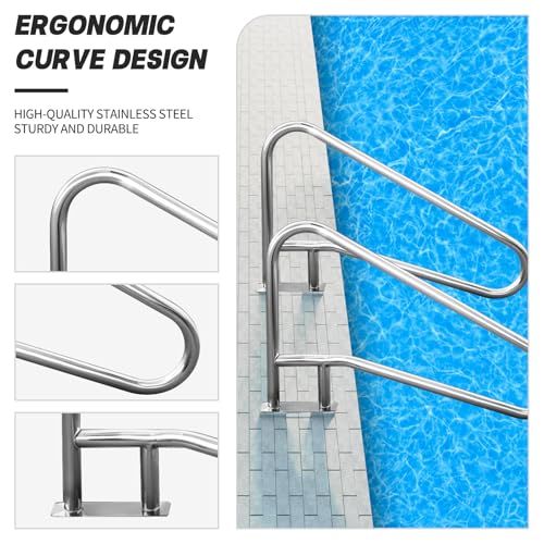 Barandal para piscina 55x32 pulg acero inox miniatura 2