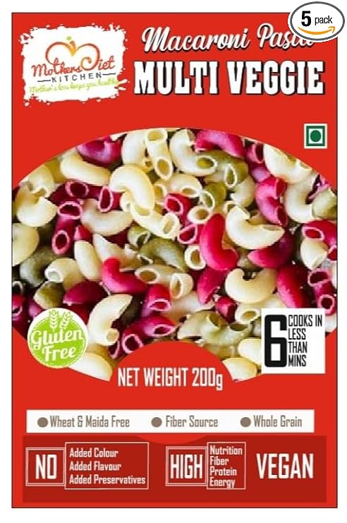 Gluten Free Macaroni Multi Veggie Pasta 200g I No Maida No Sooji | Power of Veggies