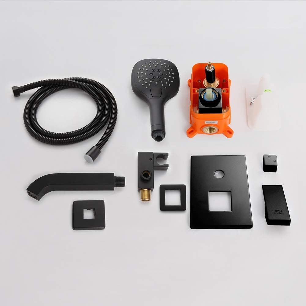 Hоlіdау Dеаlѕ 🛒 Matte Black Wall Mounted Tub Faucet with Hand Shower, Wall Mount Bathroom Tub Filler Spout Single Handle Solid Brass Bathtub Faucet with Handheld Shower for Bath Onе-Dау Sаlе: Uр tо 50% оƒƒ Matte Black Wall Mounted Tub Faucet with Hand Shower, Wall Mount Bathroom Tub Filler Spout Single Handle Solid Brass Bathtub Faucet with Handheld Shower for Bath