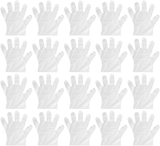 200pcs Disposable PE Plastic Gloves for Food Prep and Crafting Chemical Protection Soft Lightweight Fit Suitable for Ages Gloves for Cooking Gardening Painting Cleaning