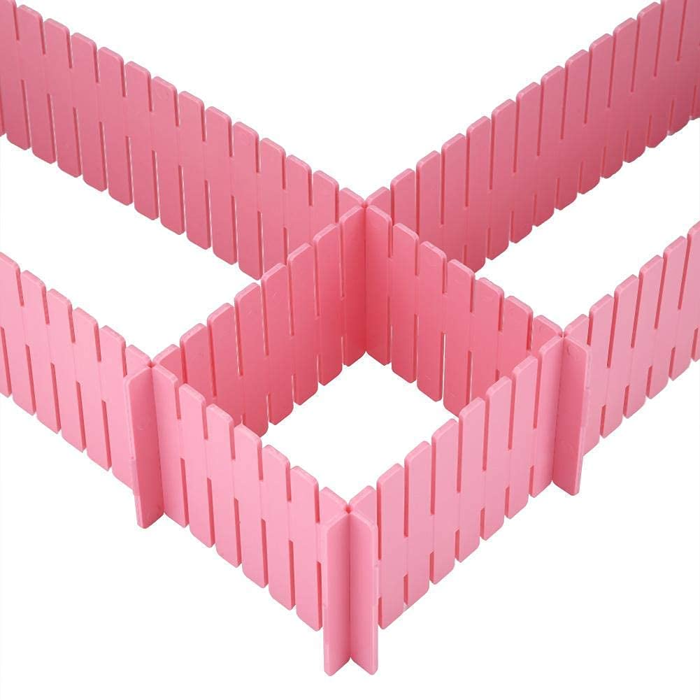B-LADY Adjustable Stretchable Interlocking Drawer Clapboard Divider/Grid Closet Sorting Partition/Plastic Strips Separators Cabinet Storage Box Socks/Makeup,1 Set of 8 Pc, Multi Color-image-14