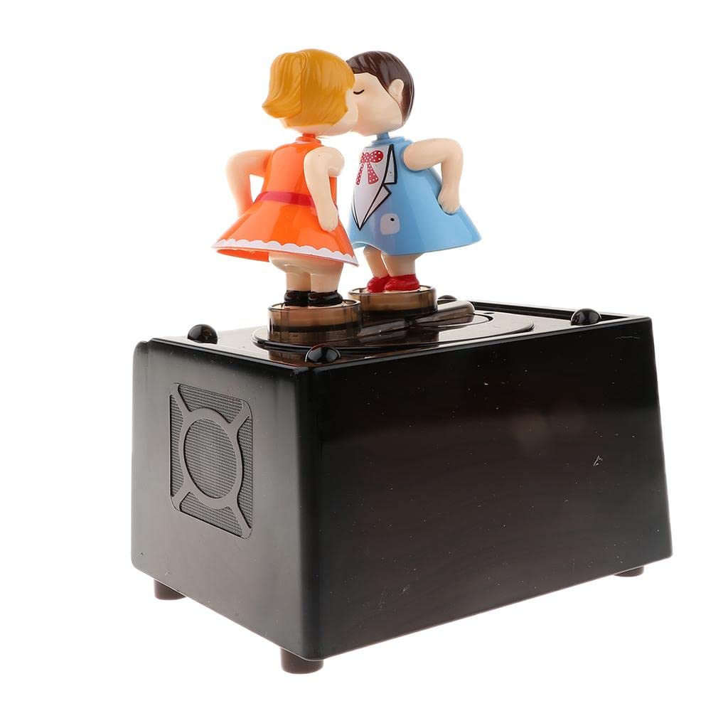 Romantic Couple Retro Radio Model Mechanical Music Box Gift Choosing, 13x12x16cm/5.12x 4.72 x 6.30inch-image-39