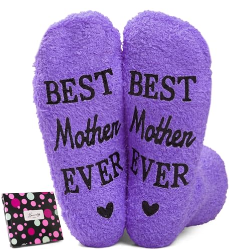 Murmorers Mothers Day Gifts for Mom Wife Grandma, Best Mother Ever Funny Fuzzy Socks...