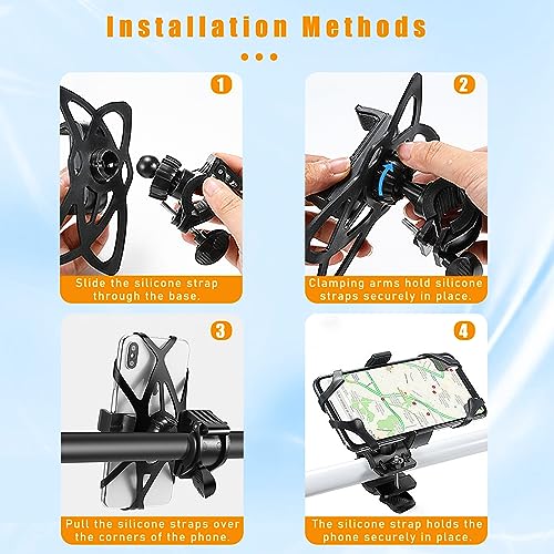 Ziciner 3 PCS Bike Phone Mount Holder Band, Elastic Smart Phone Security Silicone Strap for Motorcycle Bike Phone Mount, Universal Bike Accessories Replacement Parts for Most Cell-Phone (Style 2) - Thumbnail 3