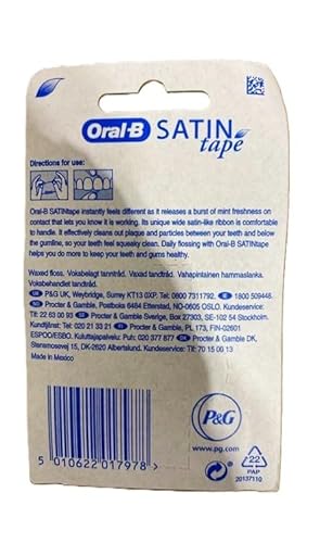 Oral-B Statin Tape Dental Floss 25m (12 Units) by Oral-B Satin Tape Mint - 2