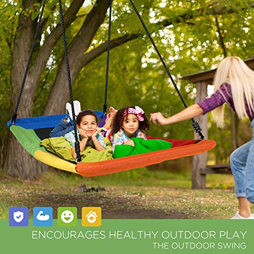 Trekassy 700lb 60" Skycurve Platform Tree Swing for Kids and Adults Wear- Resistant with 2 Hanging Straps