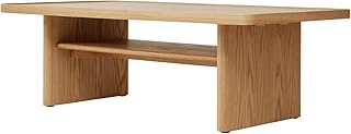 Koala Kirribilli Coffee Table with Open Storage, Modern Ash Veneer Tool-Free Assembly, Ideal for Home Living Room (60x110x...