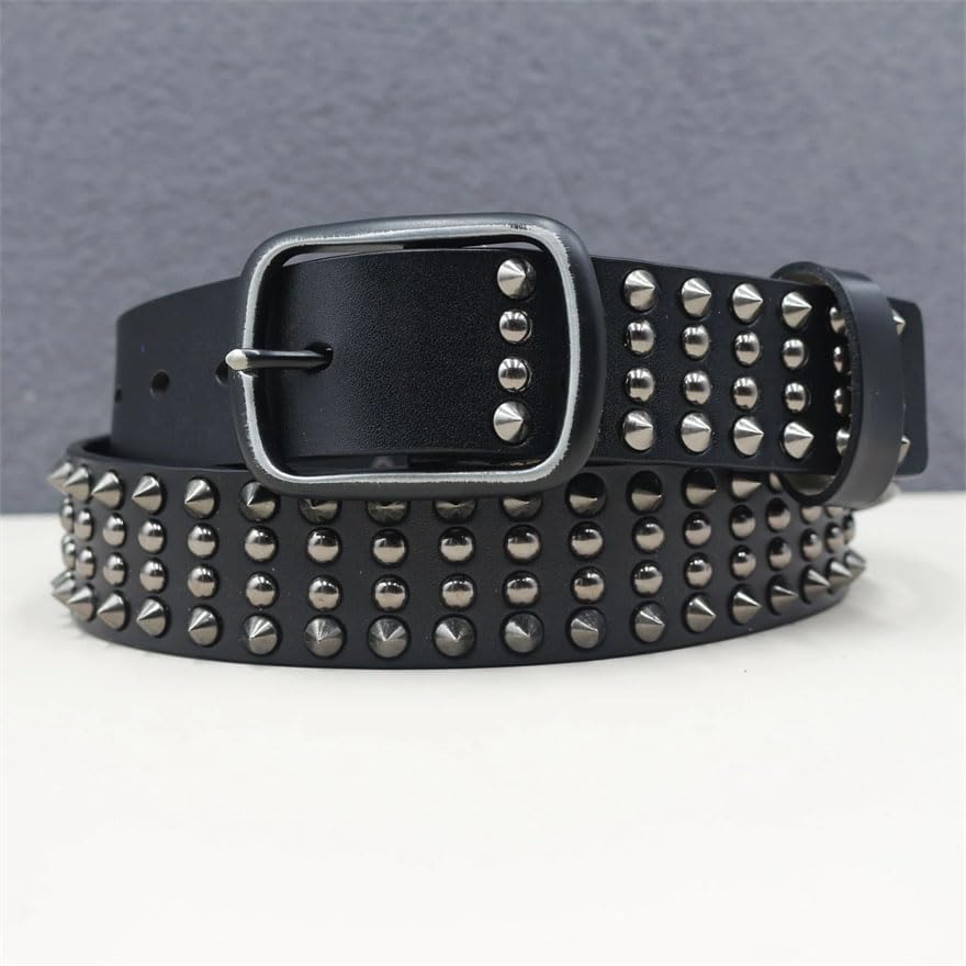 Unisex Rock Punk Rivet Belt Leather Pin Buckle Jeans Personality Cool Belts3