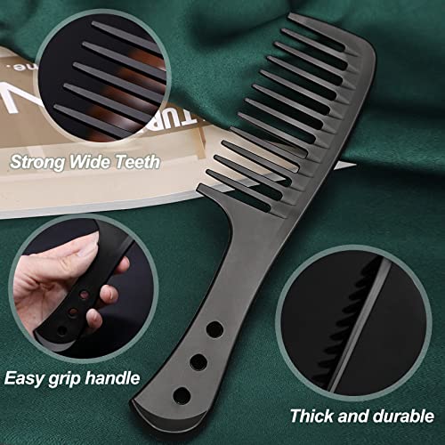 Foto von Sularpek Kamm für Locken, Breite Zinken Kamm, Antistatisch, Premium Grobzinkiger Carbon, Barbier Haarstyling Salon Lockenkamm Hitzebeständiger Antistatischer Carbon