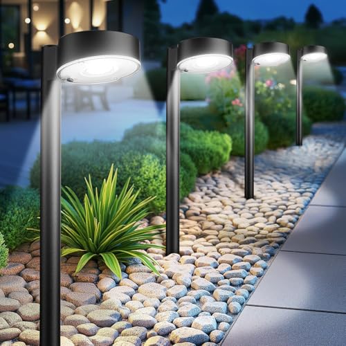 Ahaorigin 8 Pack Solar Pathway Lights Outdoor, 12 Brighter LED Solar Lights Outdoor Waterproof, Up...