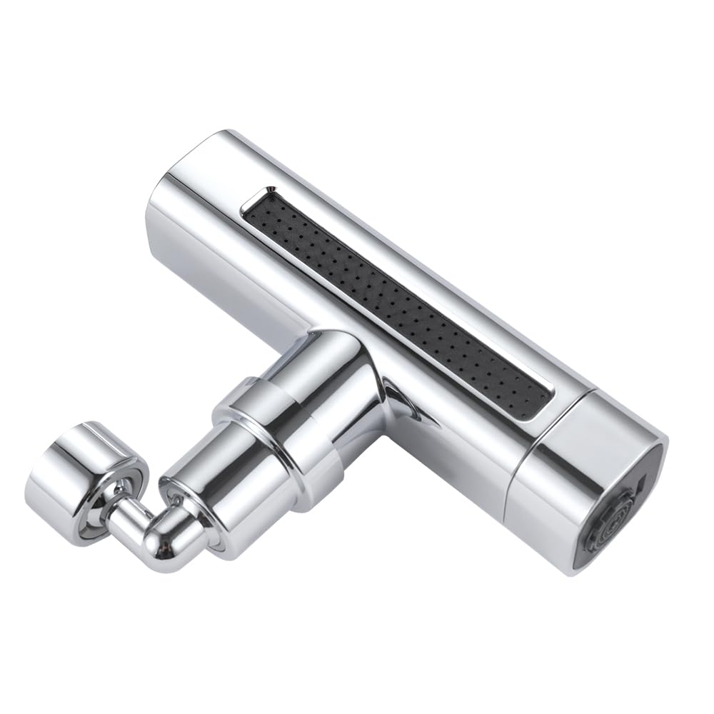 Haiba 360° Swivel Faucet-Extender Aerator with Adapter Accessories, Multifunctional Universal Robotic Arm, 3-Mode, Silver