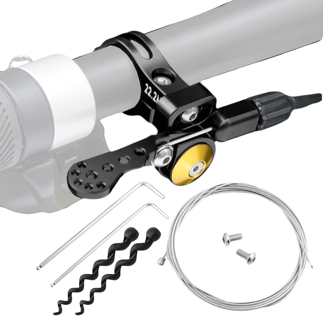 WQV Dropper Post Lever, Bike Seat Post Adjustable Remote Control Dropper Post Lever, with Shift Cable & Sleeves for Mountain Bike MTB Dropper Seatpost Road Bicycle 22.2mm Handlebars