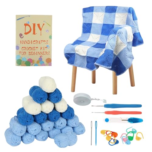 Kit crochet débutant facile pour réussir sa première couverture en laine