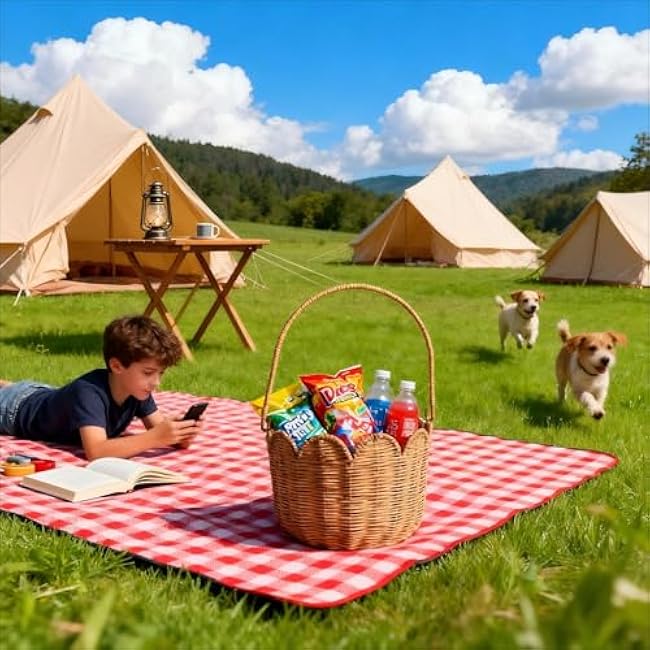 Scalloped Edge Round Basket with Handle, Super Sturdy Wicker Storage Baskets, Hand Woven Basket for Shelves,Natural Baskets for Organizing (Brown Rattan, 10.2*10.2*7.3)