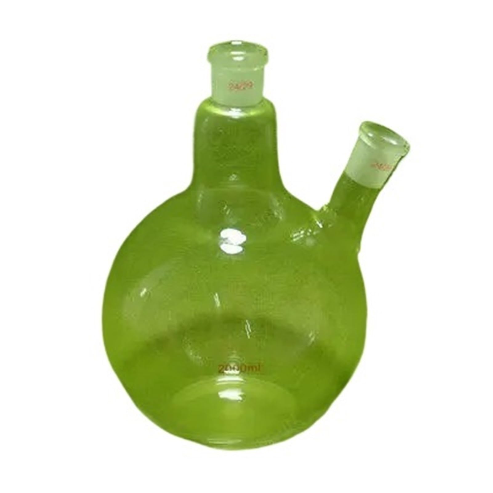 Frasco de ebullición de fondo de 2000ml y 2 cuellos, junta 24/29, matraz de vidrio, cristalería de laboratorio
