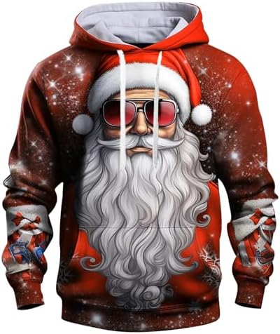 Générique Pull Homme de Noël à Capuche, Renne avec Bonnet de Père...