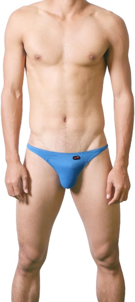 Beau Corner Men's T-Back Underwear One Size Blue Stripe