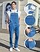Yuanbang Overalls for Men Fashion Blue Coveralls Work Utility Denim Bib Jumpsuit with Zipper(Mid-Blue,XXL)