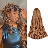 18 Inch French Curls Braiding Hair 8 Pcs Crochet Braids Hair Loose Wavy Bouncy Braids Extensions for Black Women(30#, 18 Inch (Pack of 8))