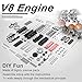 TOYAN V8 Engine Kit FS-V800 28cc Nitro Engine - Build Your Own V8 Engine, 1/10 Four-Stroke Water-Cooled V8 Engine Model Kit That Works RC Car Boat (KIT Version)