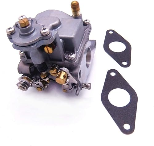 SouthMarine 66M-14301-12 Carburador de motor y 66M-13646-00 juntas (2 piezas) para Yamaha 4 tiempos 15hp F15 motor de arranque eléctrico