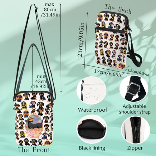 LEVLO Funny Dachshund Dog Crossbody Bag Puppy Lover Gift Short & Sassy Dachshund Dog Shoulder Bag Cartoon Animal Merch2