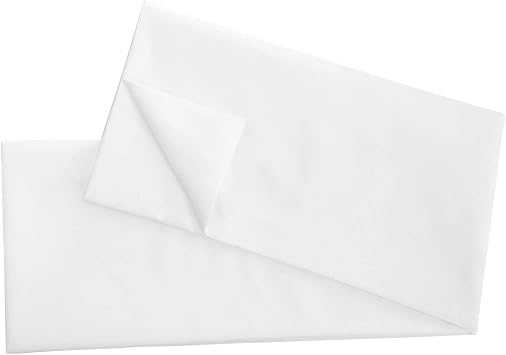 White Classic Body Pillow Case Cover, White Breathable T250 Soft Quality Cotton Body Pillowcase, Non-Zippered Bag Style Covers, Size 20x58