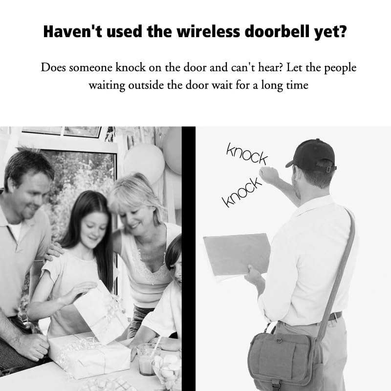 Sonnette sans fil maison avec télécommande étanche 300M - 5
