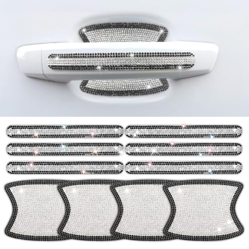 10 PCS Bling Car Door Handle Protector, Shiny Crystal Rhinestone ...