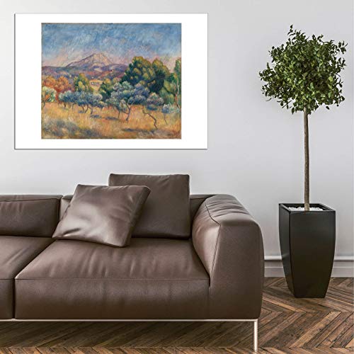 Affiche La Montagne Sainte-Victoire de Renoir format extra large mat