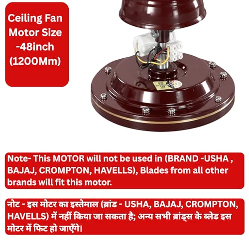 Image of Ceiling Fan Motor Size- 48inchs, Only Motor 1200mm For ceiling Fan (Brown)