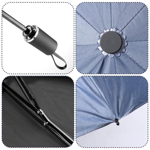 Mini Umbrellas UV Blocker Umbrellas, Compact Travel Umbrella, Summer Outdoor Accessories for Sun Protection, Portable Sunshade-Umbrella for Beach Sand Garden Pool, Small Micro Travel Parasol Design for Women - Thumbnail 6