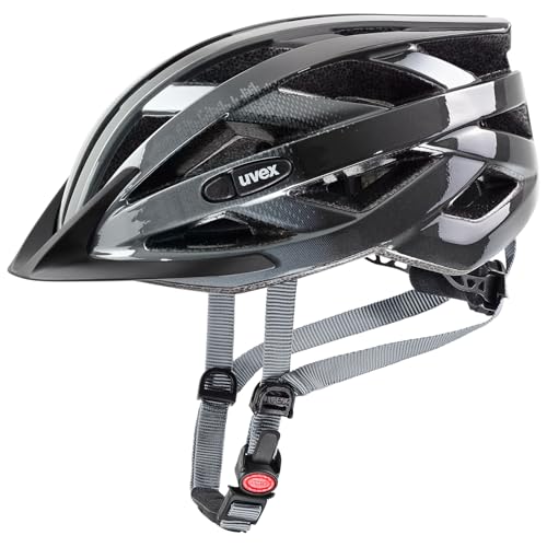 uvex air Wing - Leichter Fahrradhelm für Damen und Herren - individuelle Größenanpassung - Grey-Black - 52-57 cm