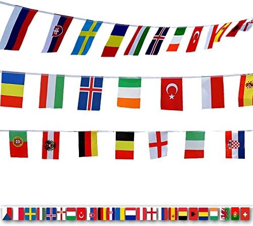 G2PLUS International Flag,164 Feet 8.2'' x 5.5'' World Flags, 200 Countries Flags Pennant Banner for Bar, Party Decorations, Sports Clubs, Grand Opening, Festival Events Celebration