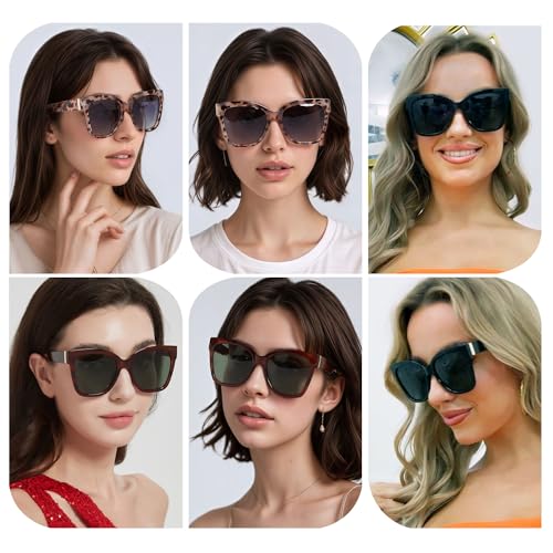 LYZOIT Trendy Oversized Cat Eye Polarized Sunglasses for Women Big Large Cateye Sun glasses4