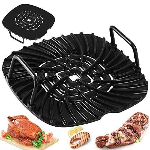 Ceramic Coated Cast Aluminum Grill Griddle Compatible With Ninja Foodi Indoor Grill AG300 and AG400 Series - Non Stick Griddle Grill Grates Replacement – Premium Ceramic Air Fryer Grill with Handles by BRENSTEN - Used condition - US$17.55