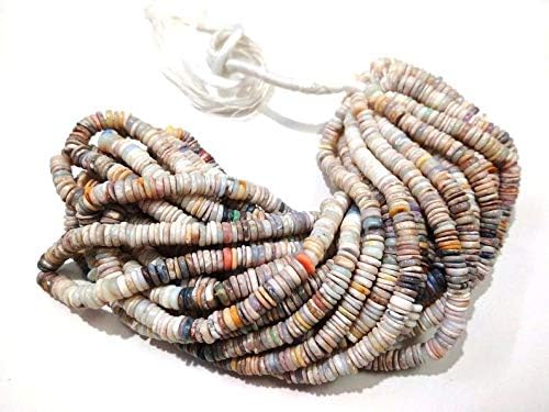 Natural Smooth Australian Opal Tyre/Heishi Shape Gemstone Beads| 4.5-5.5 mm Plain Rondelle Beads for Jewelry Making |16" Strand |Loose Beads | AAA Quality| Wheel Shape| Washer Beads