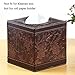 PU Leather Square Cube Tissue Box Cover Roll Paper Holder for Home Office Car (Classic Carve)