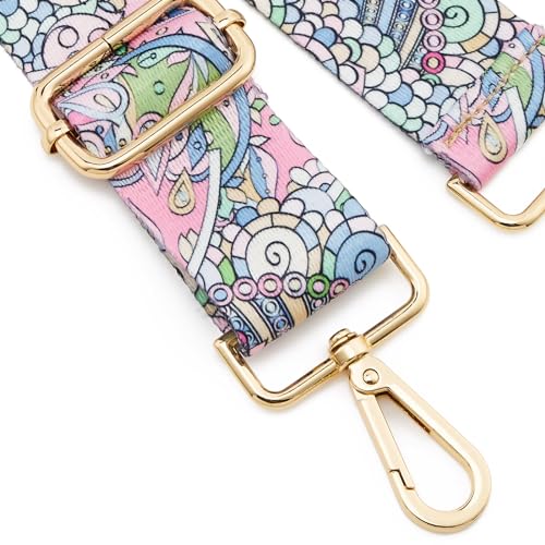 Image of ZOOEASS Wide Shoulder Strap Adjustable Replacement Belt Guitar Style Crossbody Bag Handbag Strap Multicolor Canvas Straps(Wide:1.5in)(Color52)
