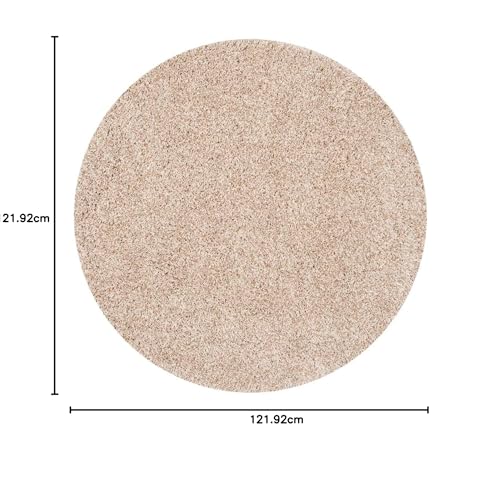 Image of Plain Shaggy Rugs and Carpet for Home and Floor Mats 4x4 Round M-2