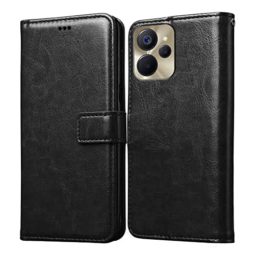 Image of Flip Cover Back Case for Realme 9i 5G | Premium Leather Finish | Inbuilt Pockets & Stand | Flip Cover Back Case for Realme 9i 5G (Black)