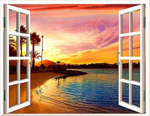 Peinture au diamant 5D adultes kit paysage de fenêtre 30x40cm art strass