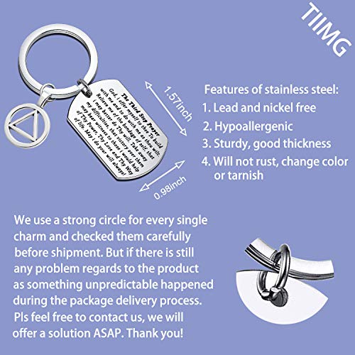 AA Recovery Keychain Sobriety Gifts AA Sponsor Gifts Third Step Prayer Keychain New Beginnings Gift2