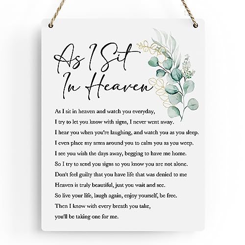 BELLOWDEER Inspirational Decor As I Sit In Heaven Christian Gifts