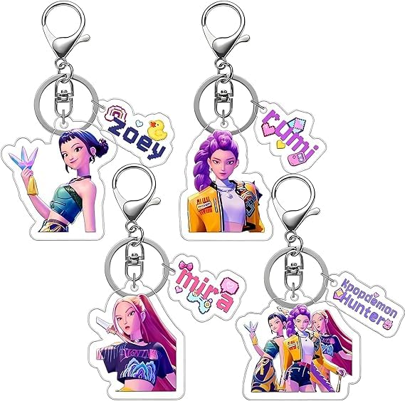 HYZMSZA Juego de 4 Llaveros de Anime, Juego de llaveros de